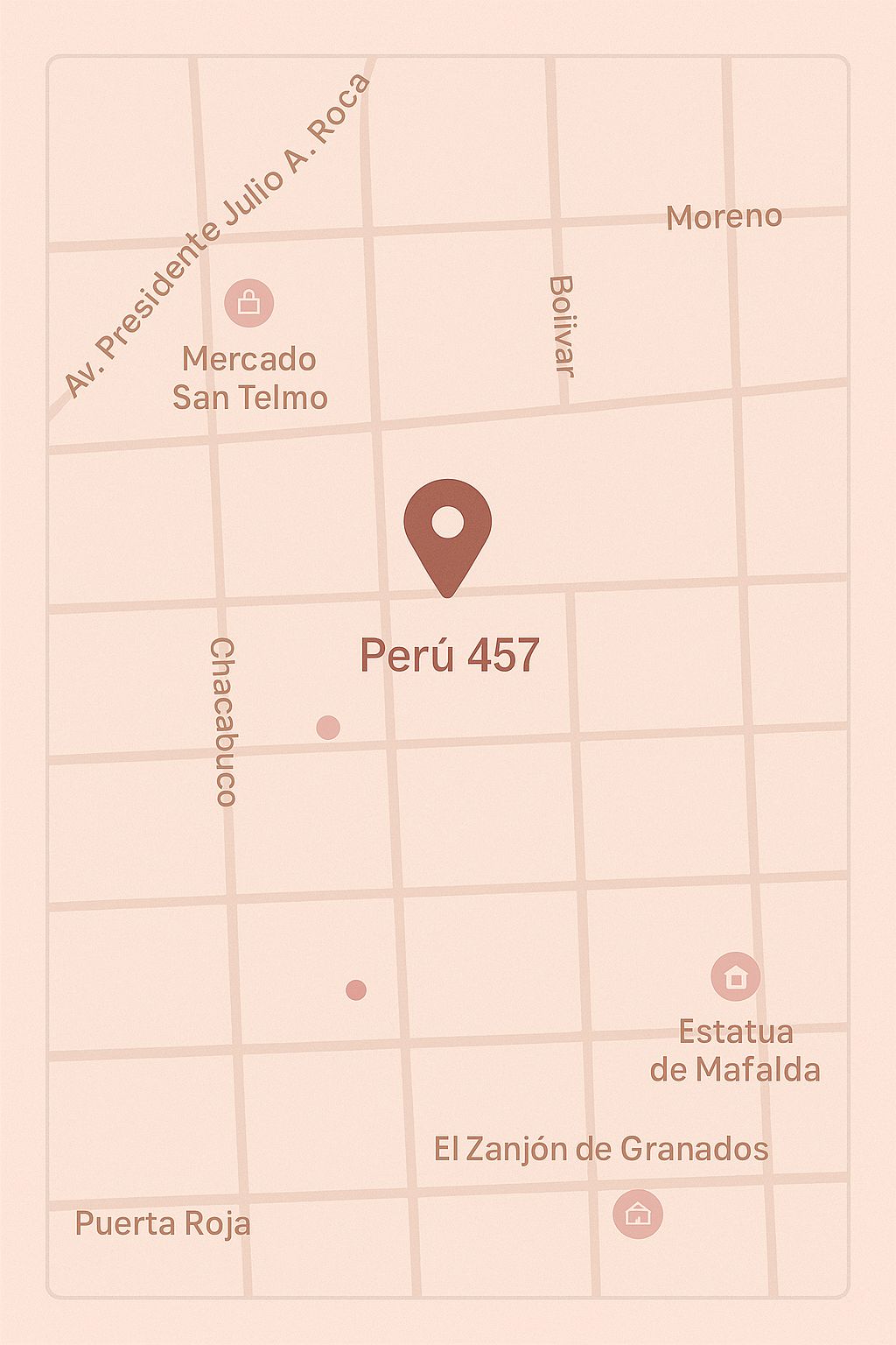 Ubicación de Perú 457 en San Telmo